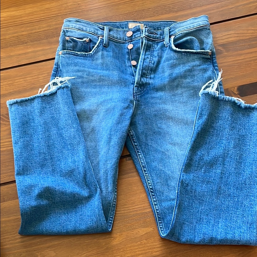 Mother Tomcat ankle fray (high waisted style)